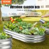 VEVOR Raised Garden Bed, 6 x 3 x 0.9 ft Galvanized Metal Planter Box, Outdoor Planting Boxes with Open Base